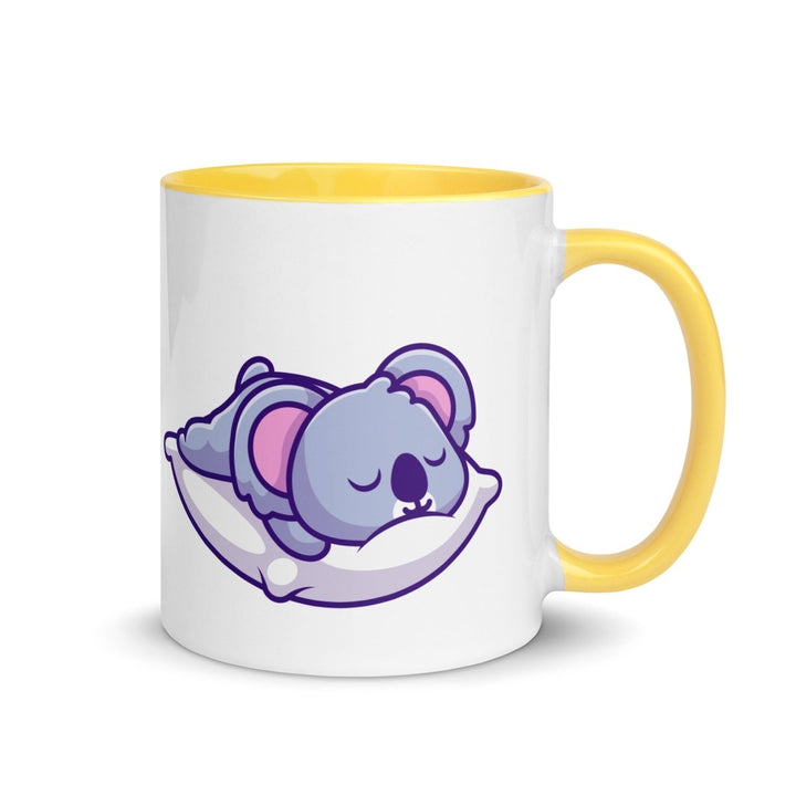 Sleepy Koala Colorful Print Mug - Yellow - 11 oz - ArtyKoala