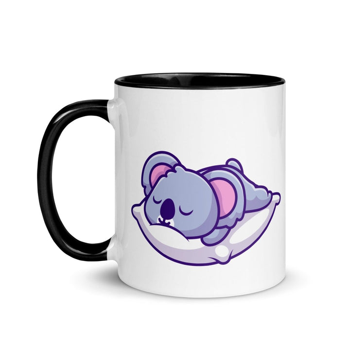 Sleepy Koala Colorful Print Mug - Black - 11 oz - ArtyKoala