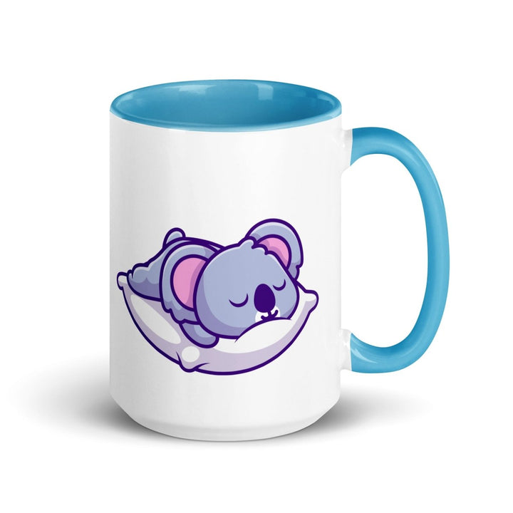 Sleepy Koala Colorful Print Mug - Blue - 15 oz - ArtyKoala