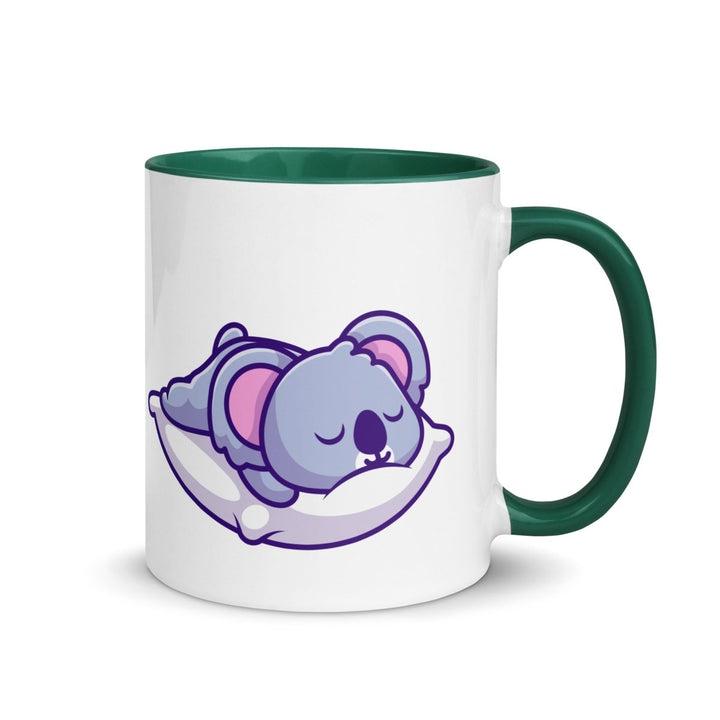 Sleepy Koala Colorful Print Mug - Dark green - 11 oz - ArtyKoala
