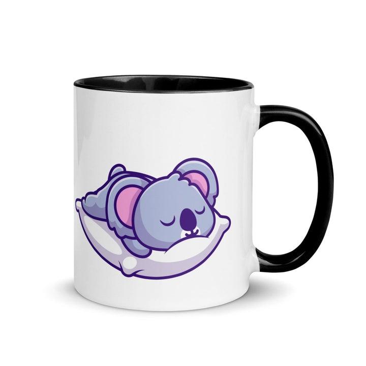 Sleepy Koala Colorful Print Mug - Black - 11 oz - ArtyKoala