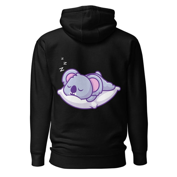Sleepy Koala Graphic Hoodie - Black - S - ArtyKoala