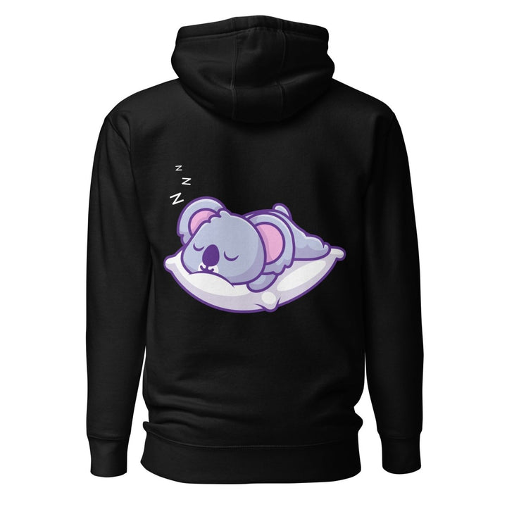 Sleepy Koala Graphic Hoodie - Black - S - ArtyKoala