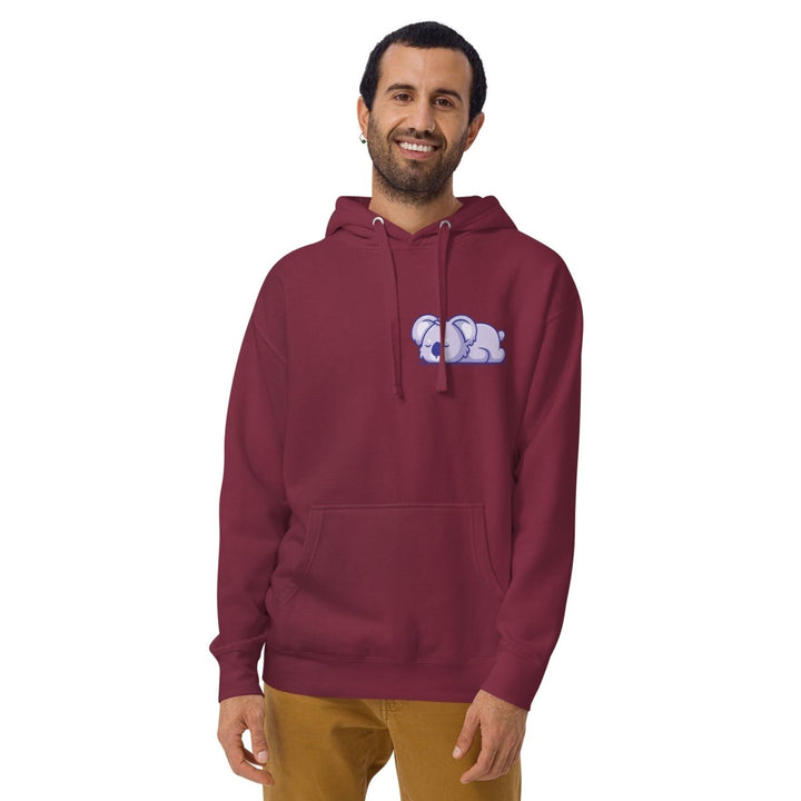 Sleepy Koala Graphic Hoodie - Maroon - S - ArtyKoala