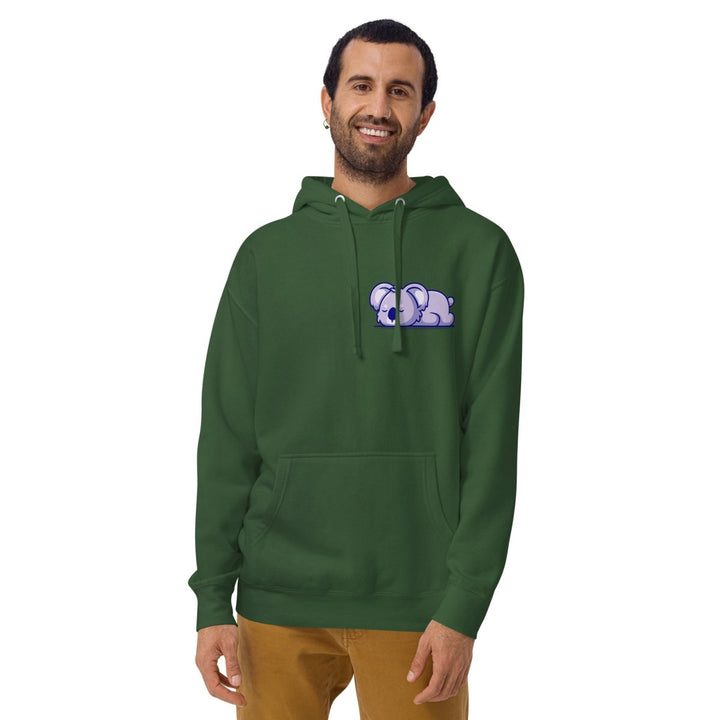 Sleepy Koala Graphic Hoodie - Forest Green - S - ArtyKoala