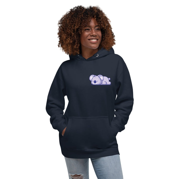 Sleepy Koala Graphic Hoodie - Navy Blazer - S - ArtyKoala