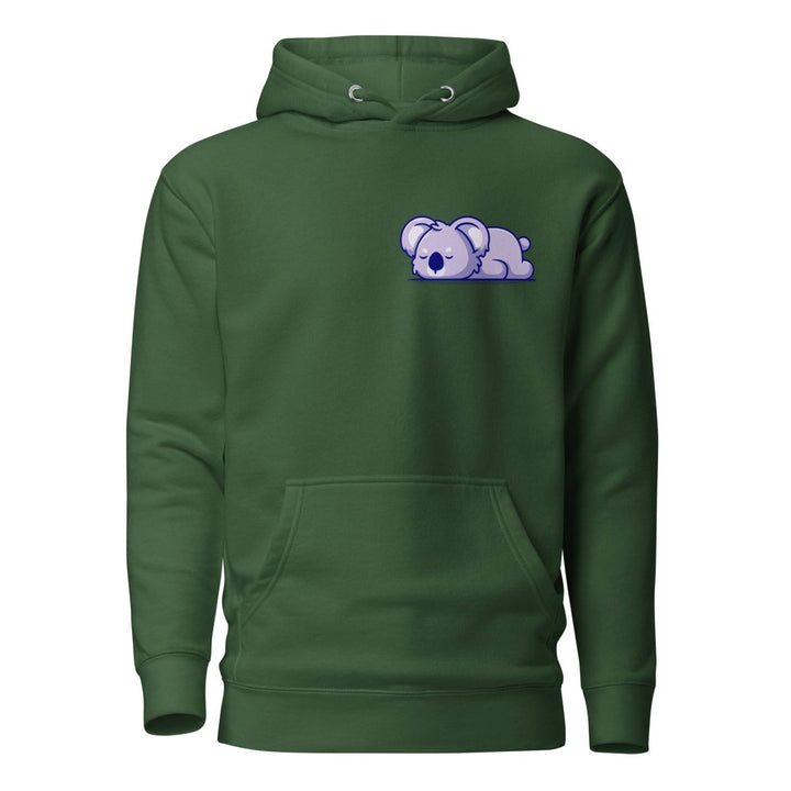 Sleepy Koala Graphic Hoodie - Forest Green - S - ArtyKoala