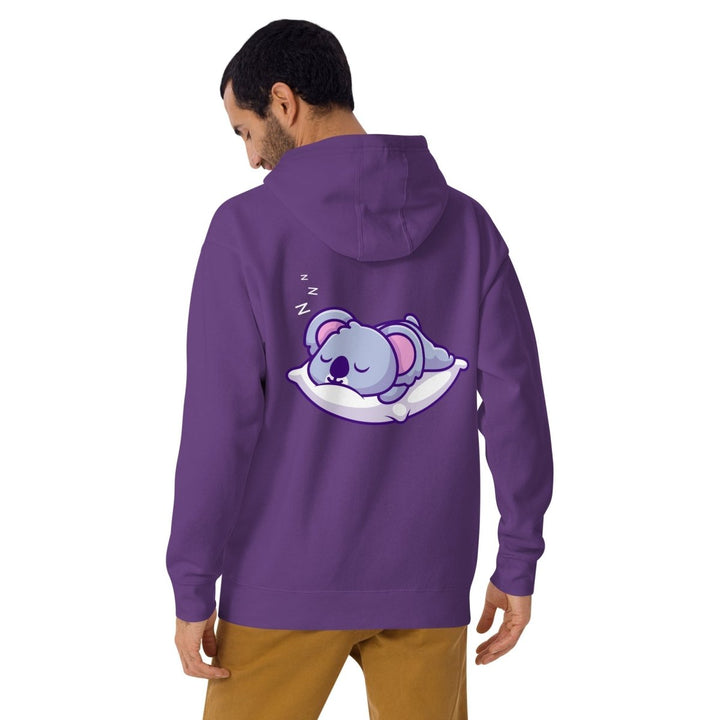 Sleepy Koala Graphic Hoodie - Purple - S - ArtyKoala