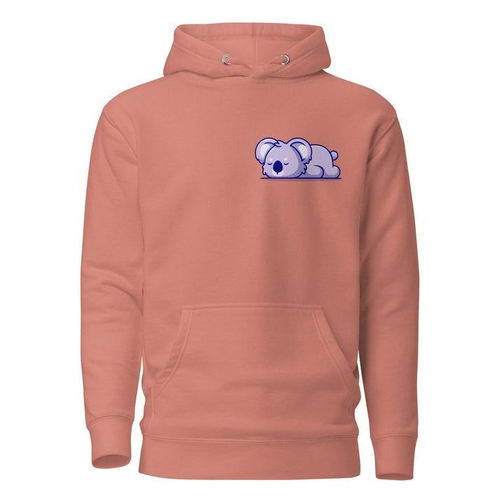 Sleepy Koala Graphic Hoodie - Dusty Rose - S - ArtyKoala