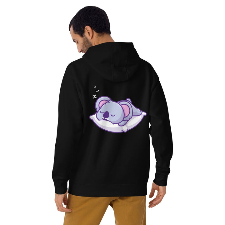 Sleepy Koala Graphic Hoodie - Black - S - ArtyKoala