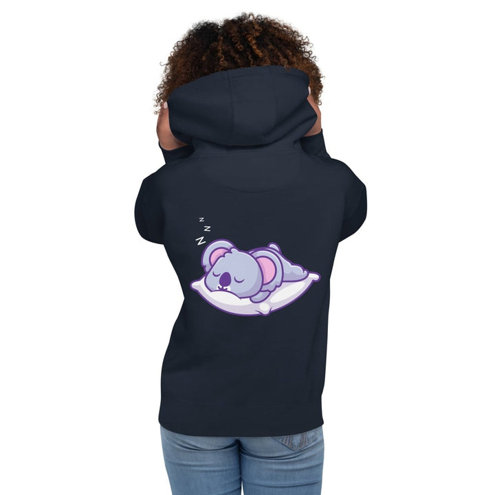 Sleepy Koala Graphic Hoodie - Navy Blazer - S - ArtyKoala