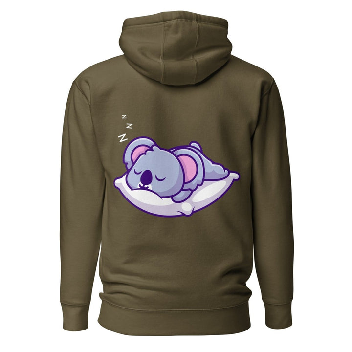 Sleepy Koala Graphic Hoodie - Forest Green - S - ArtyKoala