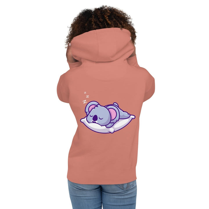 Sleepy Koala Graphic Hoodie - Dusty Rose - S - ArtyKoala