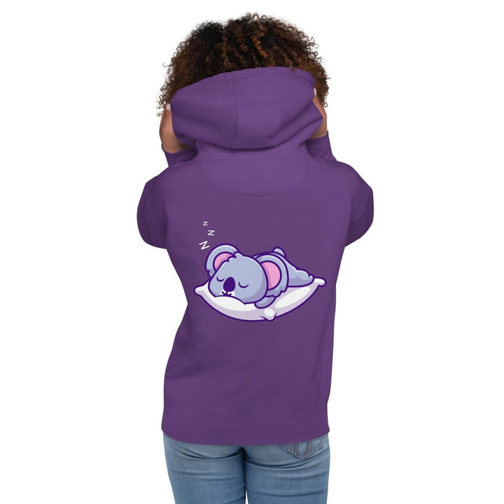 Sleepy Koala Graphic Hoodie - Purple - S - ArtyKoala