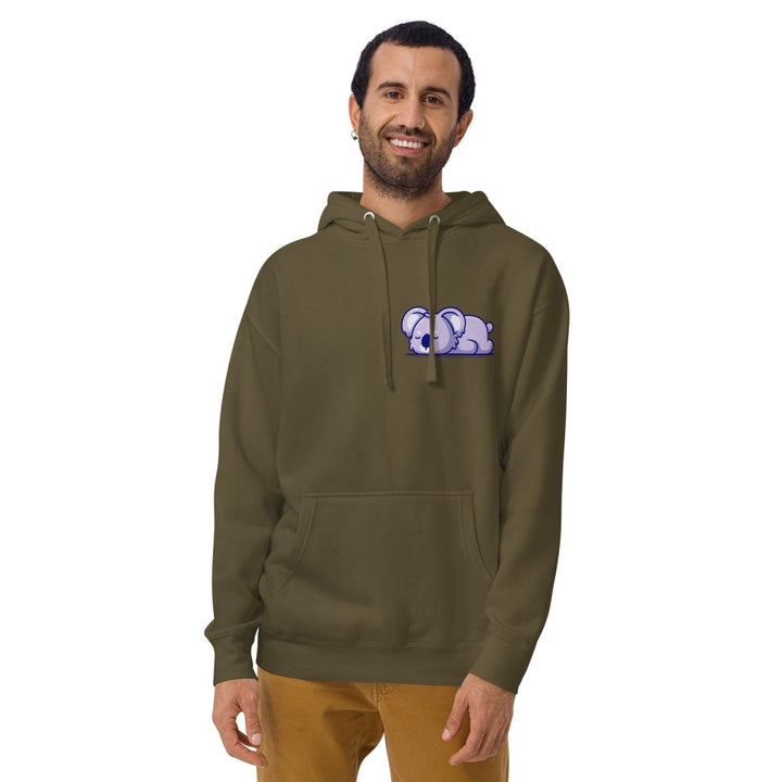 Sleepy Koala Graphic Hoodie - Military Green - S - ArtyKoala