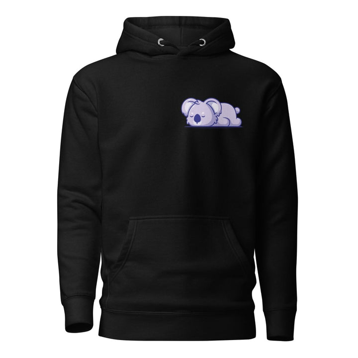 Sleepy Koala Graphic Hoodie - Black - S - ArtyKoala