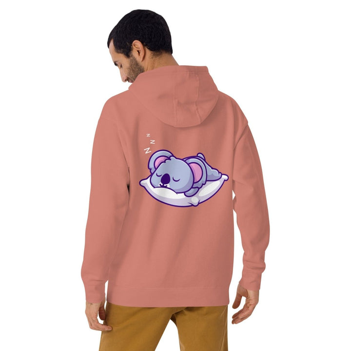 Sleepy Koala Graphic Hoodie - Dusty Rose - S - ArtyKoala
