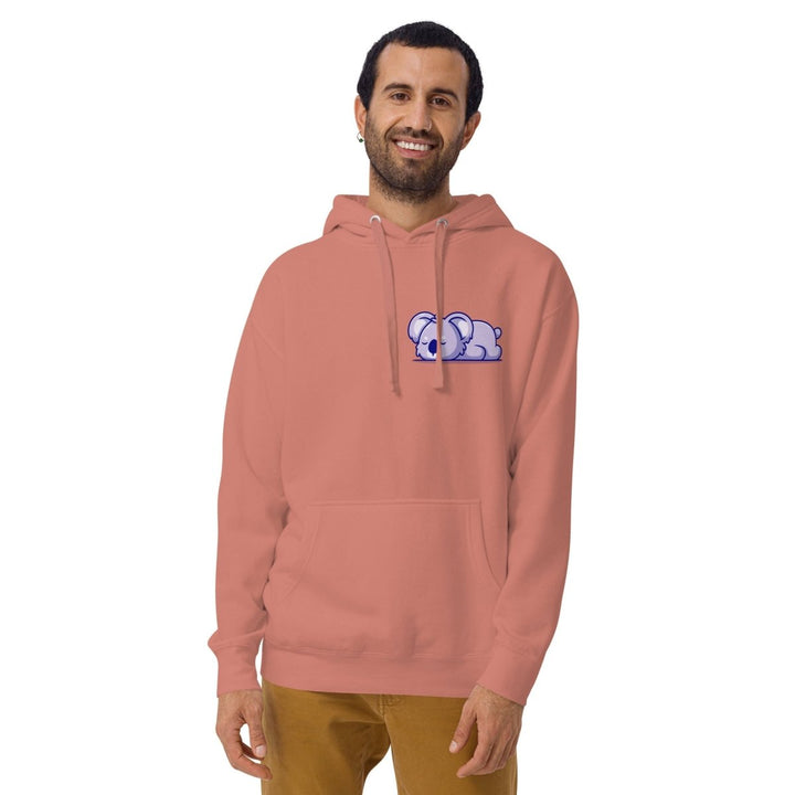 Sleepy Koala Graphic Hoodie - Dusty Rose - S - ArtyKoala