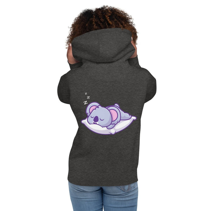 Sleepy Koala Graphic Hoodie - Charcoal Heather - S - ArtyKoala