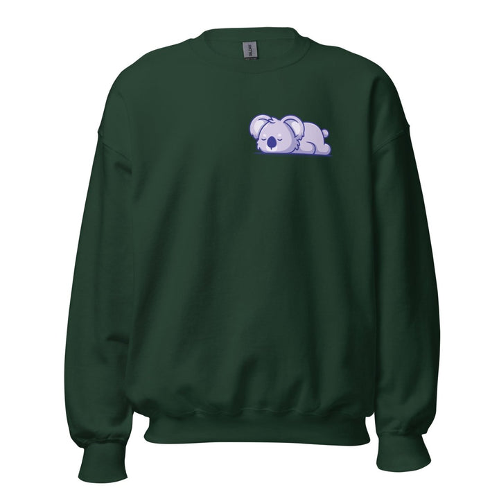 Sleepy Koala Graphic Sweatshirt - Forest Green - S - ArtyKoala