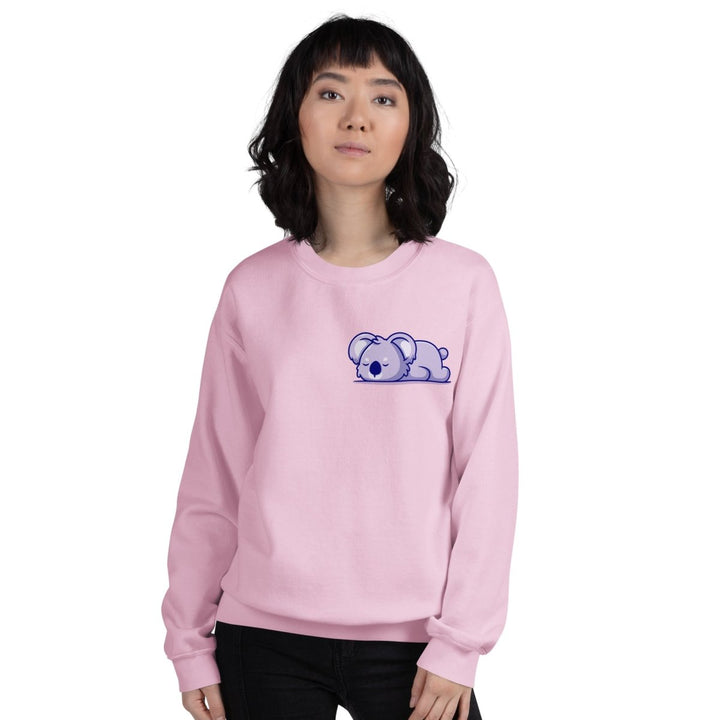 Sleepy Koala Graphic Sweatshirt - Light Pink - S - ArtyKoala