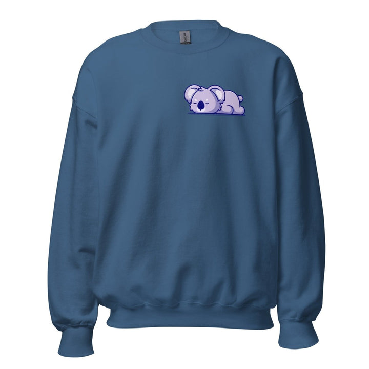 Sleepy Koala Graphic Sweatshirt - Indigo Blue - S - ArtyKoala
