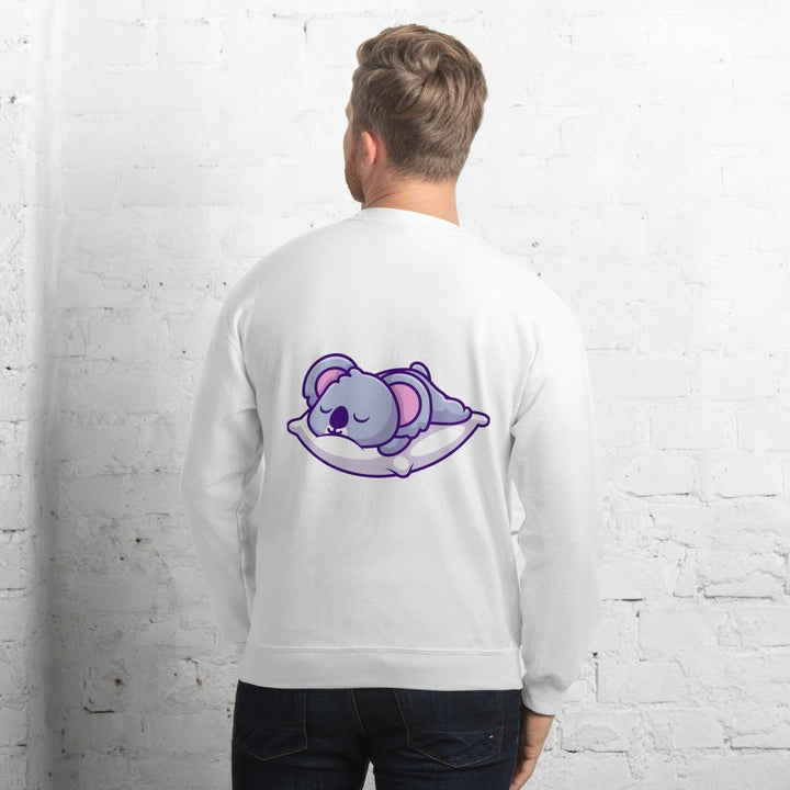 Sleepy Koala Graphic Sweatshirt - White - S - ArtyKoala