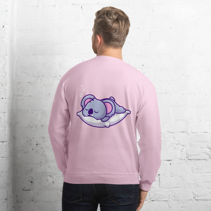 Sleepy Koala Graphic Sweatshirt - Light Pink - S - ArtyKoala