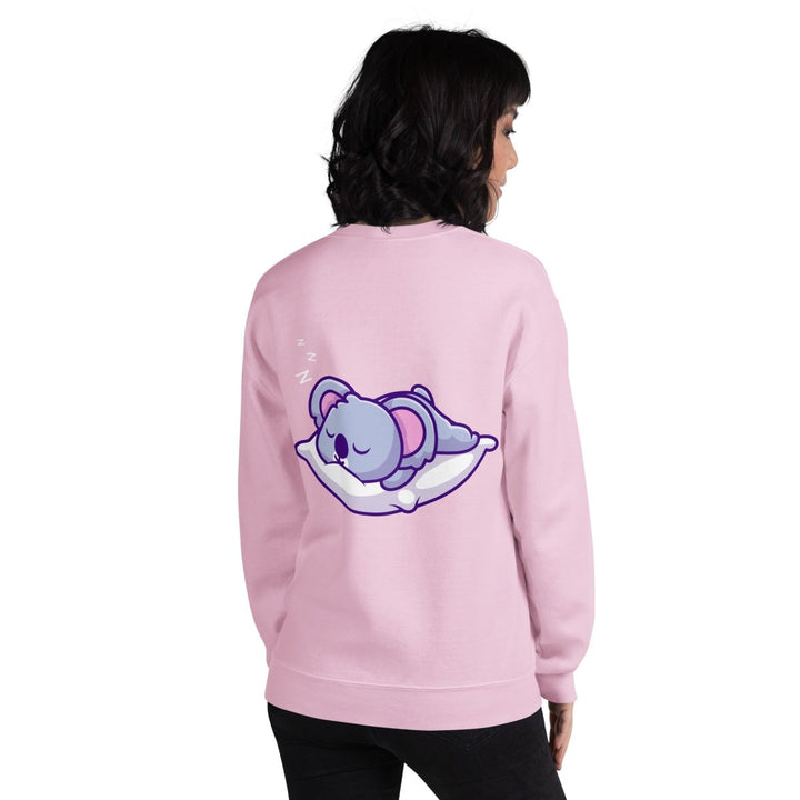 Sleepy Koala Graphic Sweatshirt - Light Pink - S - ArtyKoala