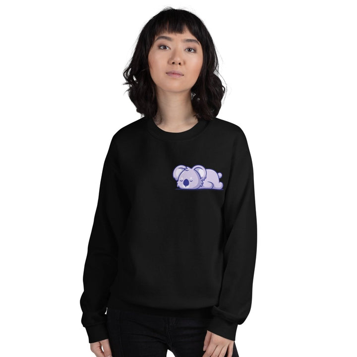 Sleepy Koala Graphic Sweatshirt - Black - S - ArtyKoala
