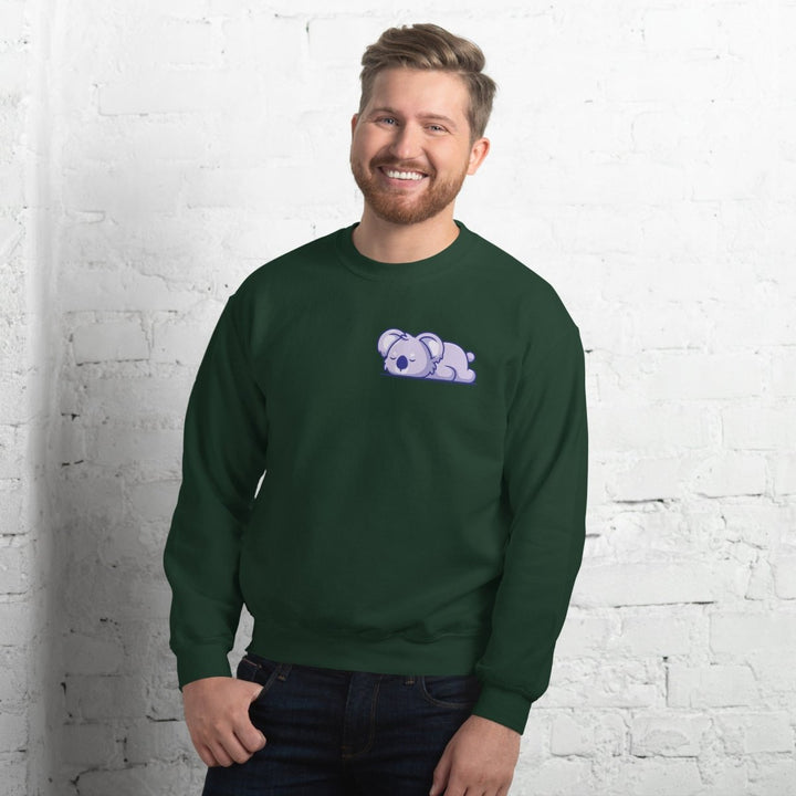 Sleepy Koala Graphic Sweatshirt - Forest Green - S - ArtyKoala