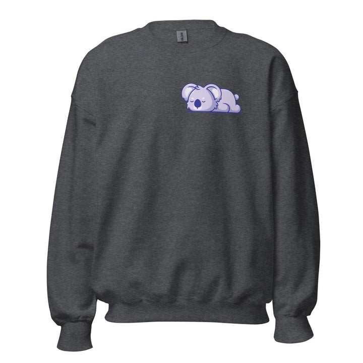 Sleepy Koala Graphic Sweatshirt - Dark Heather - S - ArtyKoala