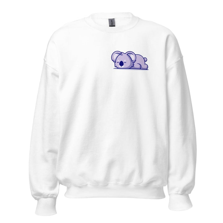 Sleepy Koala Graphic Sweatshirt - White - S - ArtyKoala