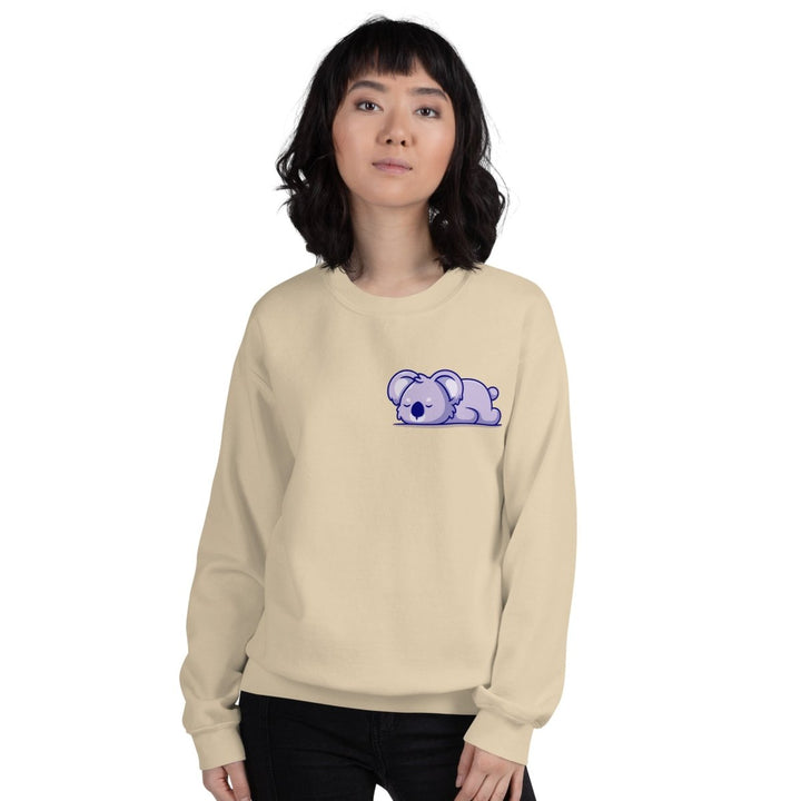 Sleepy Koala Graphic Sweatshirt - Sand - S - ArtyKoala