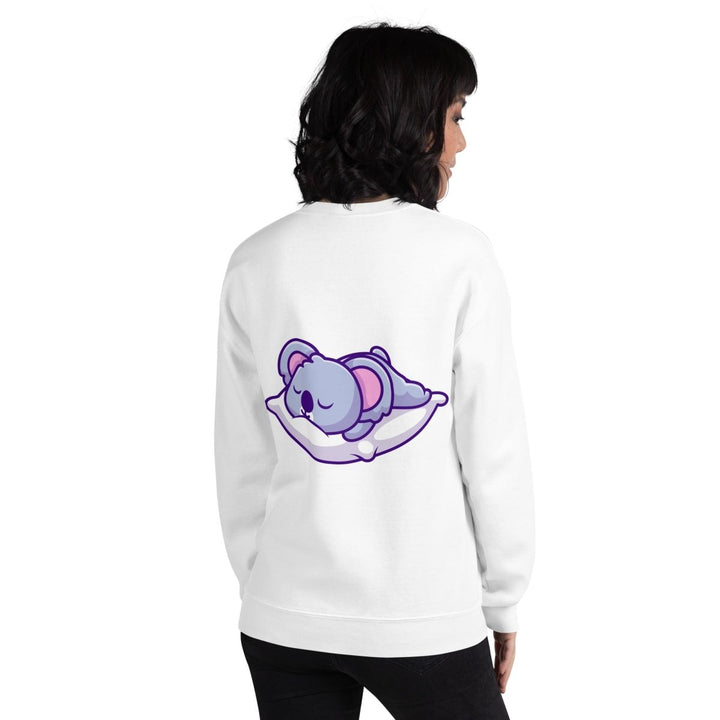 Sleepy Koala Graphic Sweatshirt - White - S - ArtyKoala