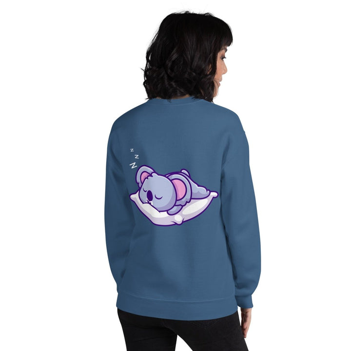 Sleepy Koala Graphic Sweatshirt - Indigo Blue - S - ArtyKoala