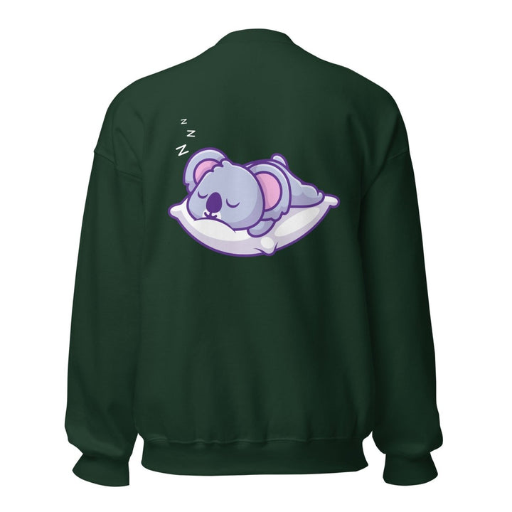 Sleepy Koala Graphic Sweatshirt - Maroon - S - ArtyKoala