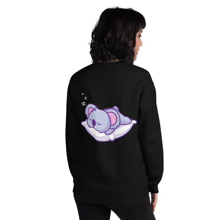 Sleepy Koala Graphic Sweatshirt - Black - S - ArtyKoala