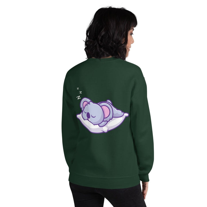 Sleepy Koala Graphic Sweatshirt - Forest Green - S - ArtyKoala