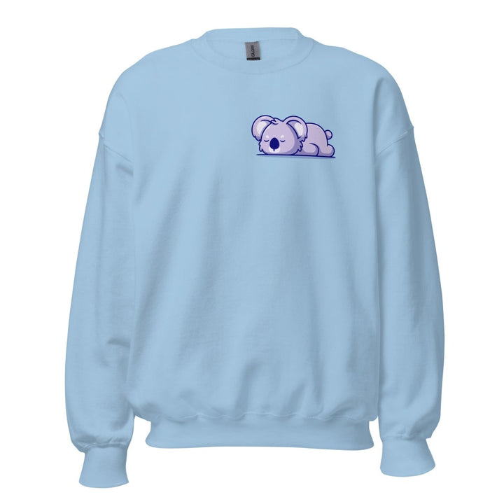 Sleepy Koala Graphic Sweatshirt - Light Blue - S - ArtyKoala