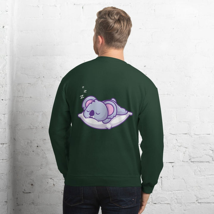 Sleepy Koala Graphic Sweatshirt - Forest Green - S - ArtyKoala