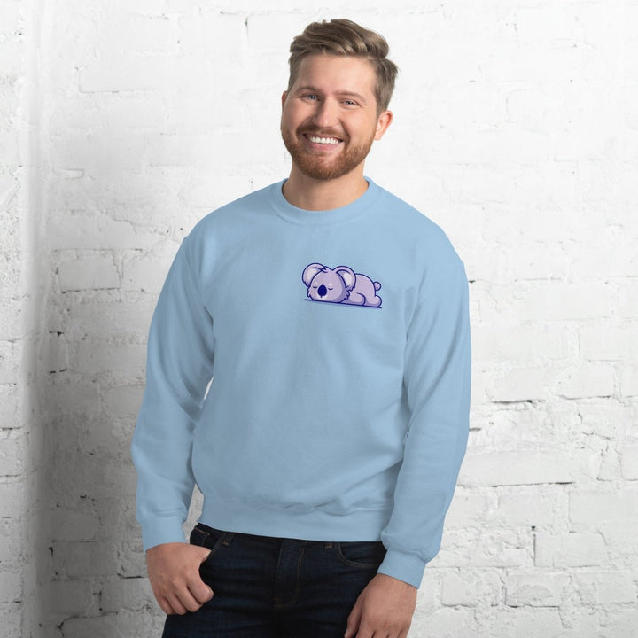 Sleepy Koala Graphic Sweatshirt - Light Blue - S - ArtyKoala