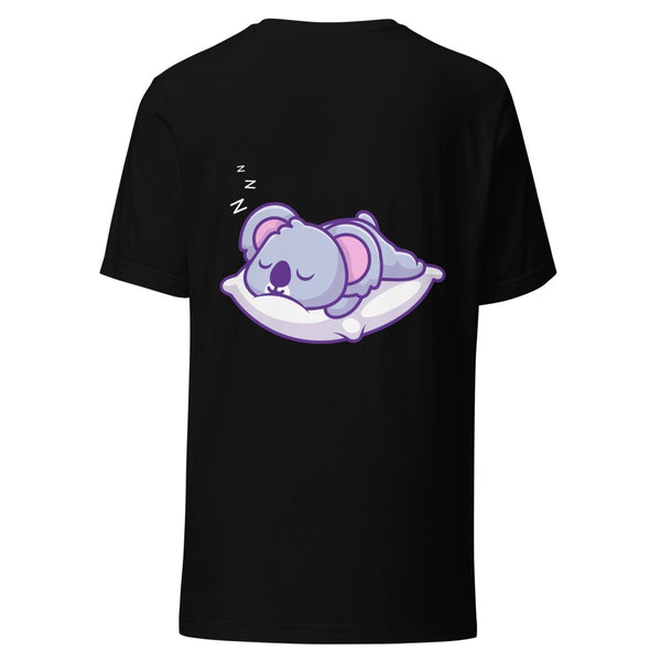 Sleepy Koala Graphic Tee - Black - S - ArtyKoala