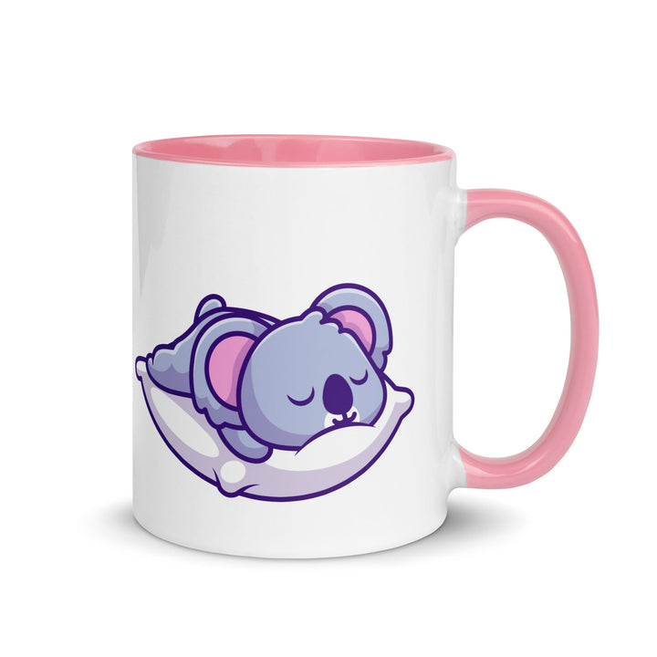 Sleepy KoalaMug with Color Inside - Pink / 11 oz - ArtyKoala