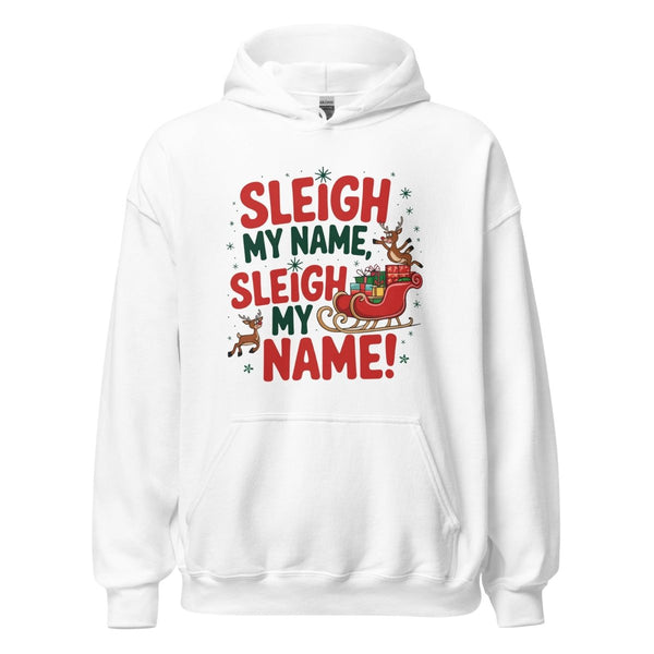 Sleigh My Name Graphic Hoodie - White - S - ArtyKoala