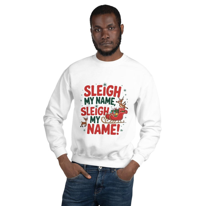 Sleigh My Name Graphic Sweatshirt - White - S - ArtyKoala