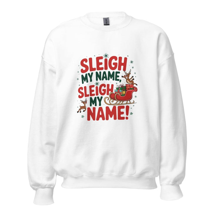Sleigh My Name Graphic Sweatshirt - White - S - ArtyKoala