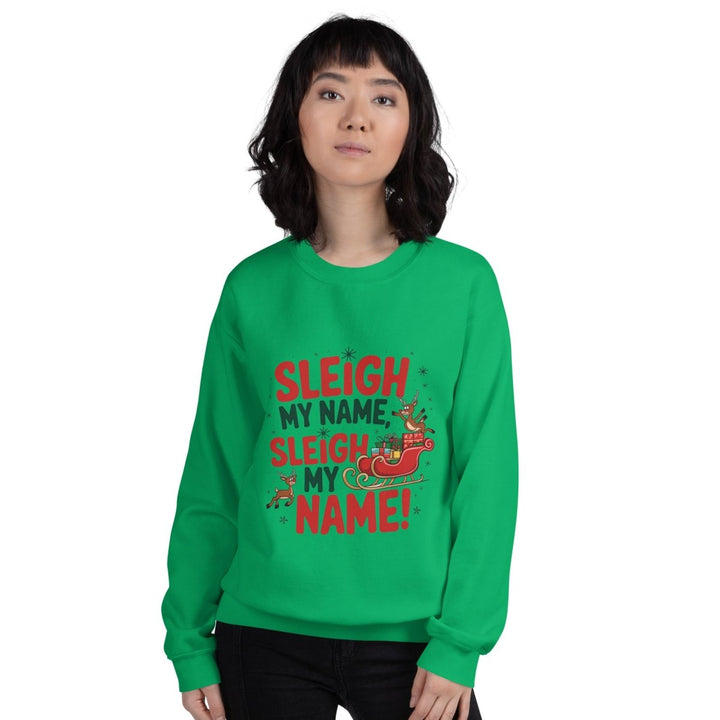 Sleigh My Name Graphic Sweatshirt - White - S - ArtyKoala