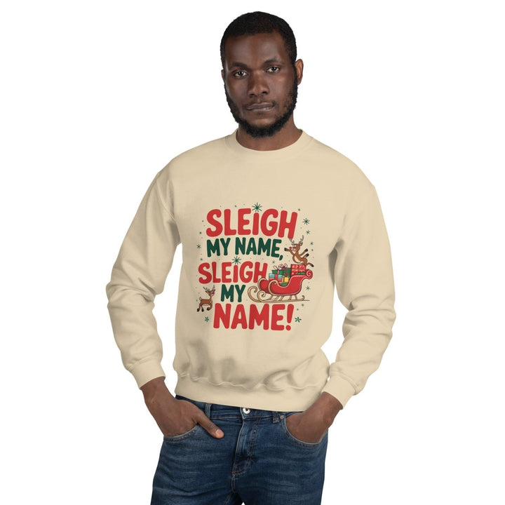Sleigh My Name Graphic Sweatshirt - Sand - S - ArtyKoala