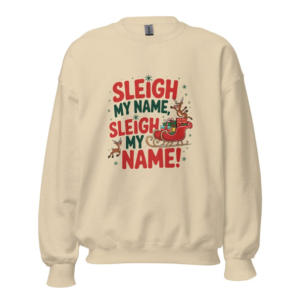 Sleigh My Name Graphic Sweatshirt - Sand - S - ArtyKoala